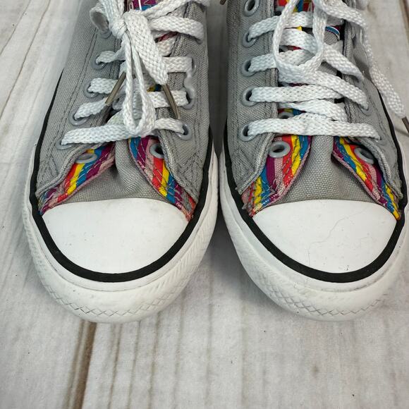 Converse All Star Chuck Taylor Rainbow Trim Low Top Sneakers Kids Shoes - Picture 2 of 5